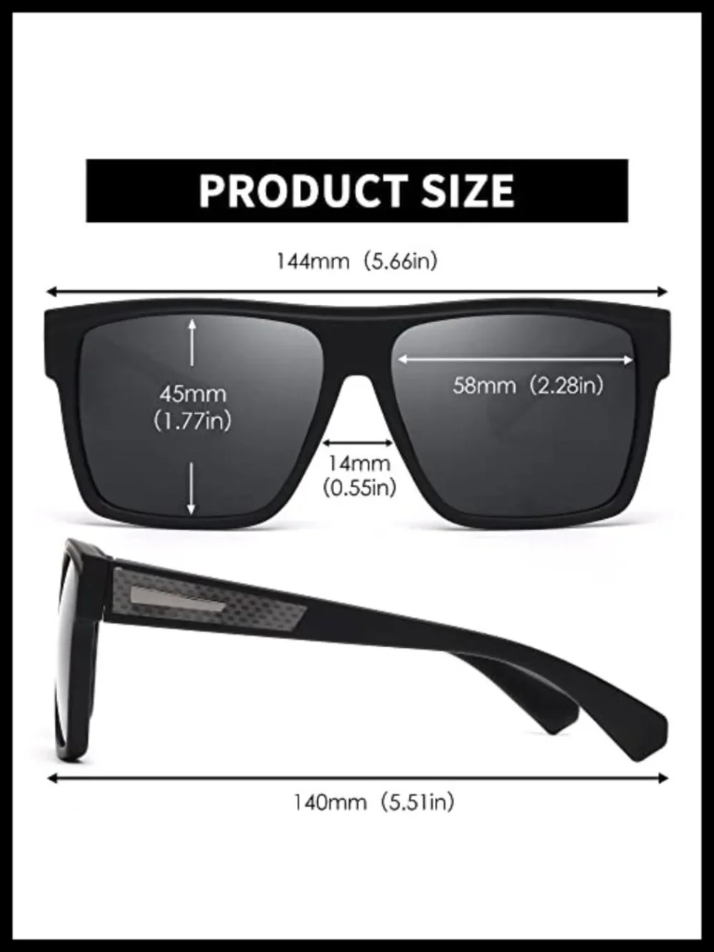 Retro Square Polarized UV400 Sunglasses Women Men Driving Fishing Hiking Golf